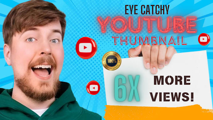 Gig Preview - Design attractive and eye catchy youtube thumbnail