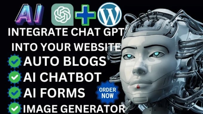 Gig Preview - Integrate chatgpt openai API in wordpress website for auto blogs and ai chatbot