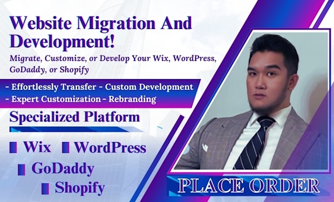 Gig Preview - Migrate, customized or develop your wix website, wordpress, godaddy or shopify