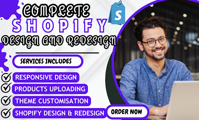 Gig Preview - Do shopify store design and redesign for your shopify website