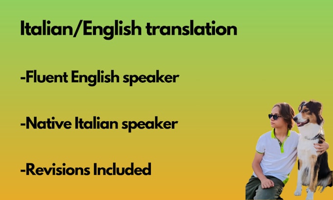 Gig Preview - Translate your italian text to english and viceversa