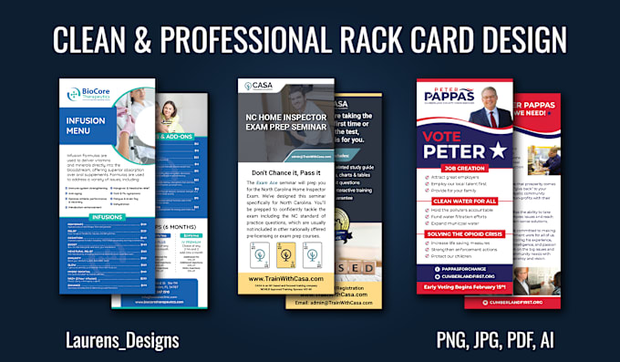 Gig Preview - Design a clean and professional rack card