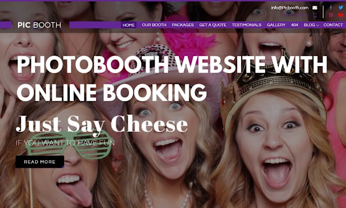 Gig Preview - Photo booth website ,360 photo booth website, rental, party rental website, wix