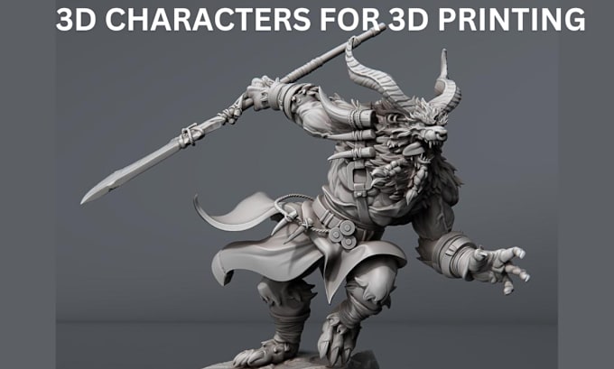 Gig Preview - Create 3d models miniature characters 3d tabletop dnd wargame for 3d printing