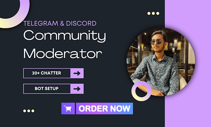 Gig Preview - Be telegram and discord admin or moderator in your crypto community