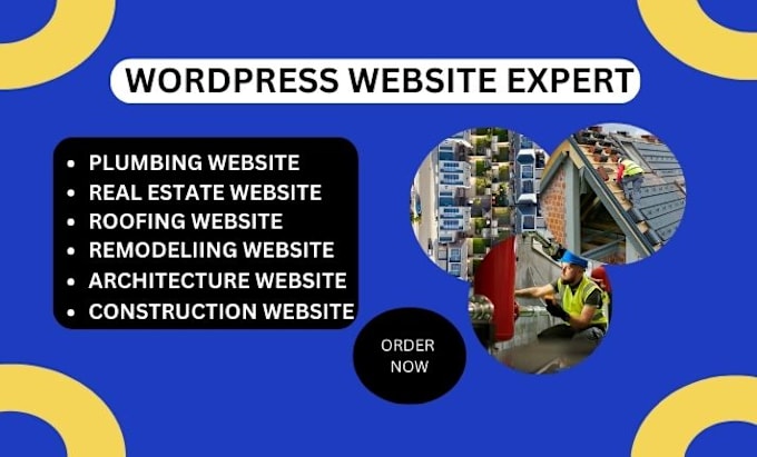 Gig Preview - Build construction website, plumbing website, real estate website, roofing web