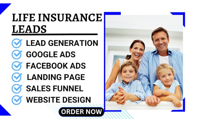 Gig Preview - Generate exclusive life insurance leads final expense landing page burial