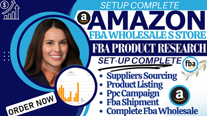 Gig Preview - Setup complete amazon fba wholesale, fba product research, fba manager fba setup