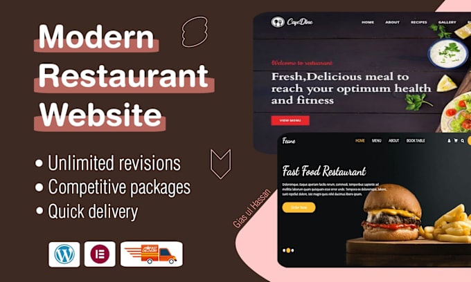 Gig Preview - Build wordpress restaurant website with online ordering system