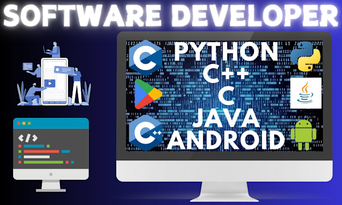 Gig Preview - Develop apps, website, and software in c, cpp, java, python and android