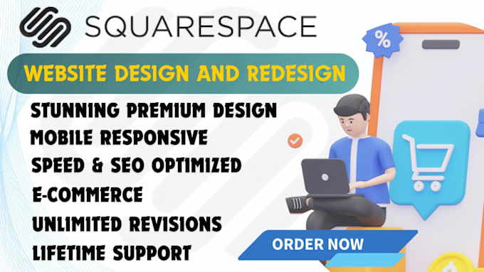 Gig Preview - Design, redesign and develop responsive squarespace website or ecommerce store