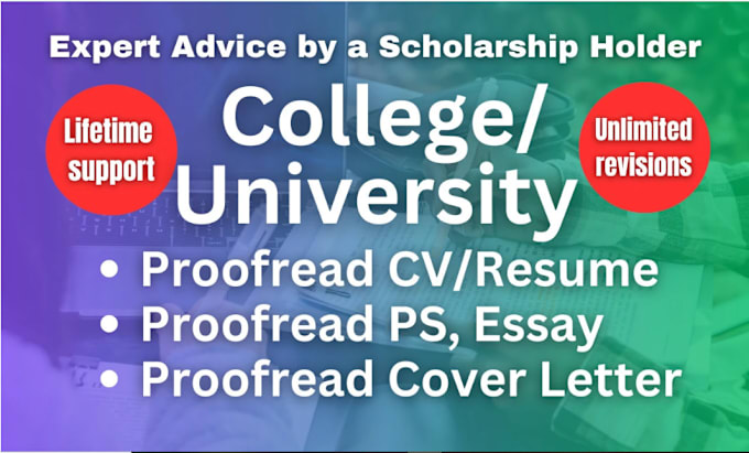 Gig Preview - Proofread and edit university, college or school applicant resume and essay