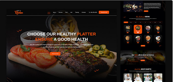 Gig Preview - Do food website food ordering website booking website with online ordering