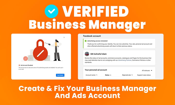 Bestseller - create and fix facebook business manager and ads account