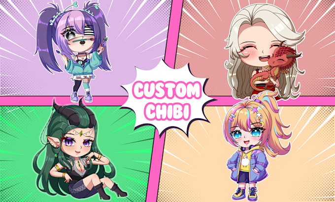 Gig Preview - Make cute chibi character art style