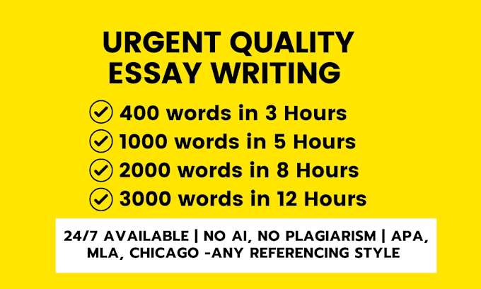 Gig Preview - Write urgent essay, case study, report, article and blog