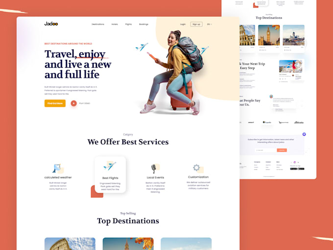 Gig Preview - Do clean professional web landing page UI UX design figma