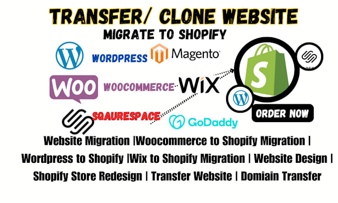 Gig Preview - Copy clone website wix to wordpress godaddy domain transfer to shopify migration