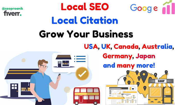 Gig Preview - Build live local citations local SEO listings grow your business online