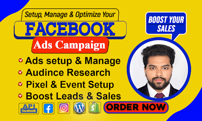 Gig Preview - Set up facebook ads campaign, fb marketing ,run fb,  ig ads for leads and sales