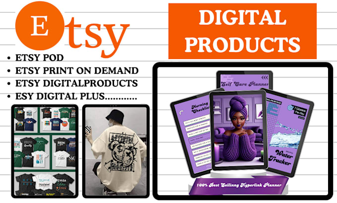 Gig Preview - Etsy digital products etsy planners etsy print on demand etsy digital products