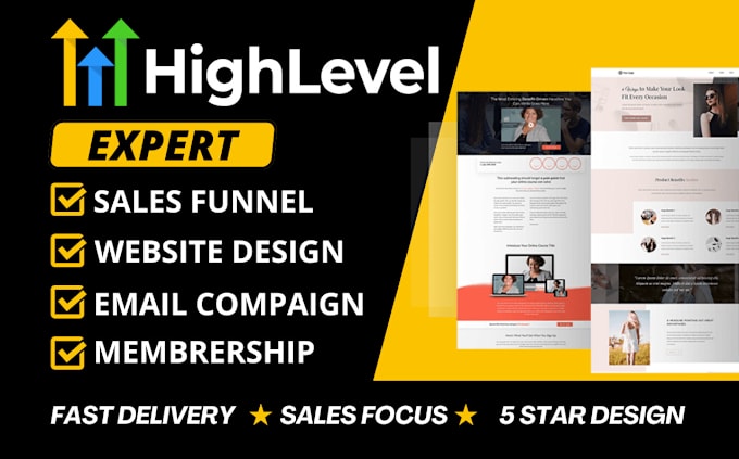 Gig Preview - Build go high level sales funnel, gohighlevel landing page, ghl website expert