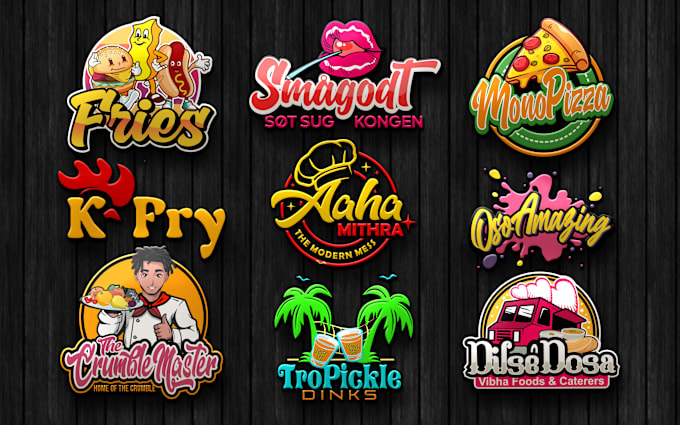 Gig Preview - Do restaurant, fastfood, BBQ, food truck and 3d food logo design