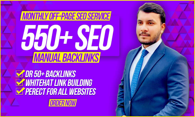 Gig Preview - Do monthly off page SEO with high authority manual backlinks