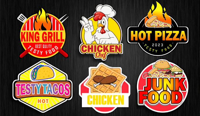 Gig Preview - Do coffee shop fast food pizza burger bbq cafe bakery and restaurant logo design