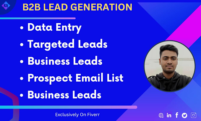 Gig Preview - Do b2b lead generation targeted lead prospect list linkedin lead business leads