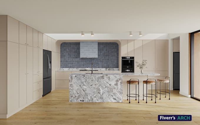 Gig Preview - Interior design your kitchen planning, ikea cabinet, kitchen island