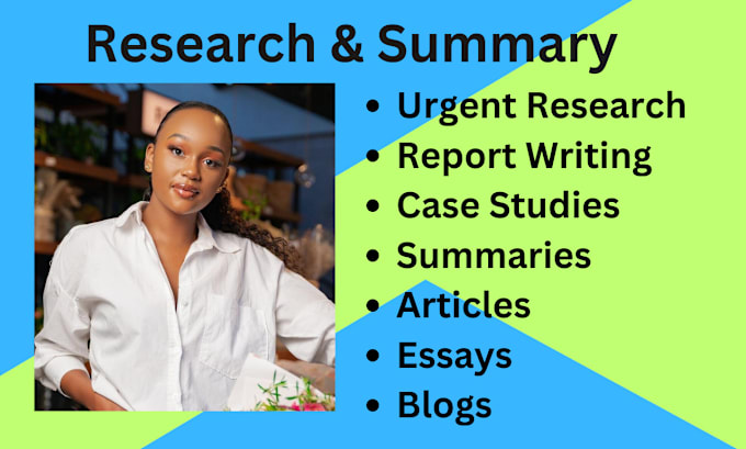 Gig Preview - Do research and summary writing on any topic