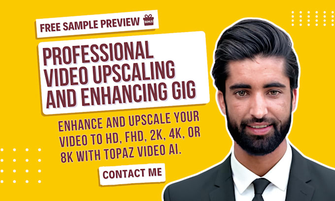 Gig Preview - Enhance, sharpen, deblur, flicker, restore, ai upscale video with topaz video ai