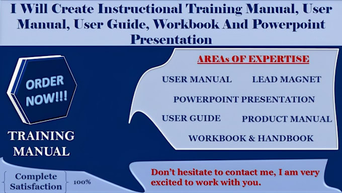 Gig Preview - Create instructional training manual, user manual, user guide, workbook and ppt