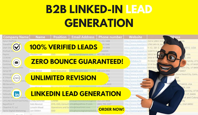 Gig Preview - Do b2b lead generation, prospect list, linkedin leads for your industry