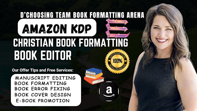 Gig Preview - Do christian book amazon KDP book formatting ebook editing editor ghostwriter