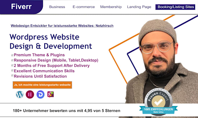 Gig Preview - Be your powerful business wordpress website designer and developer, development