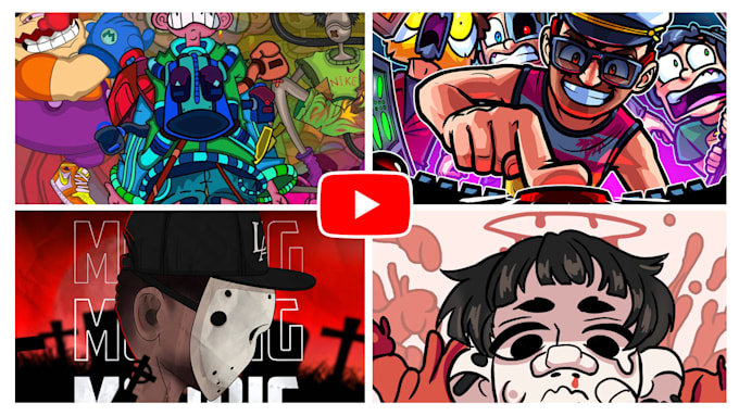 Gig Preview - Draw custom gaming cartoon youtube thumbnails