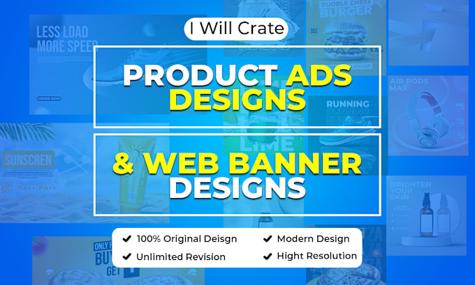 Gig Preview - Create product advertising designs and web banner designs