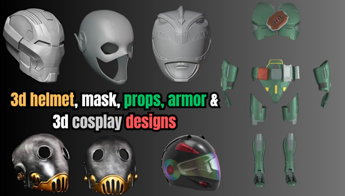 Gig Preview - Do 3d cosplay props, 3d mask, 3d helmet, articulated model, 3d bjd cosplay model