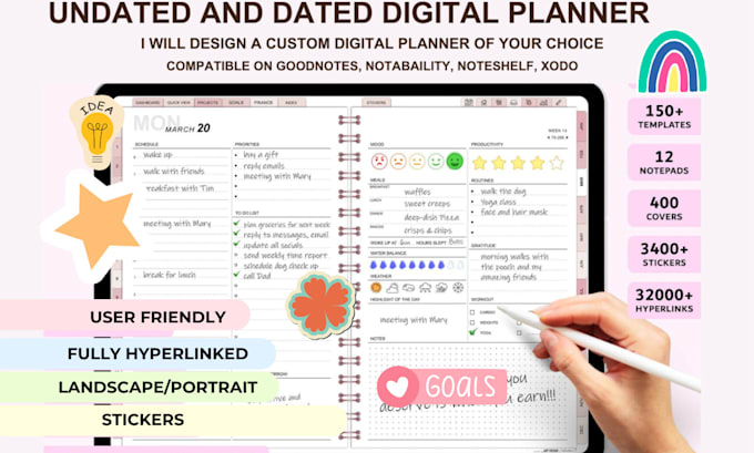 Bestseller - design etsy digital planner hyperlinked planner etsy digital products etsy seo