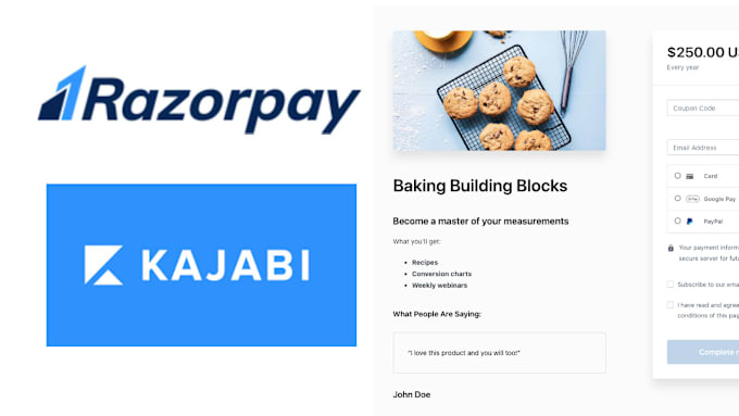 Gig Preview - Connect razorpay payment gateway and kajabi using zapier