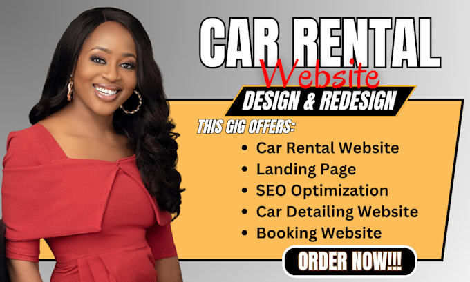 Gig Preview - Design car rental website, car detailing, rental website, booking website