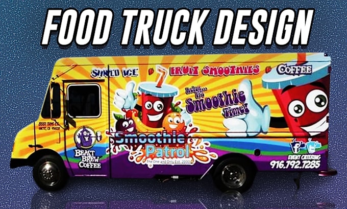 Gig Preview - Create professional unique premium quality food truck wrap