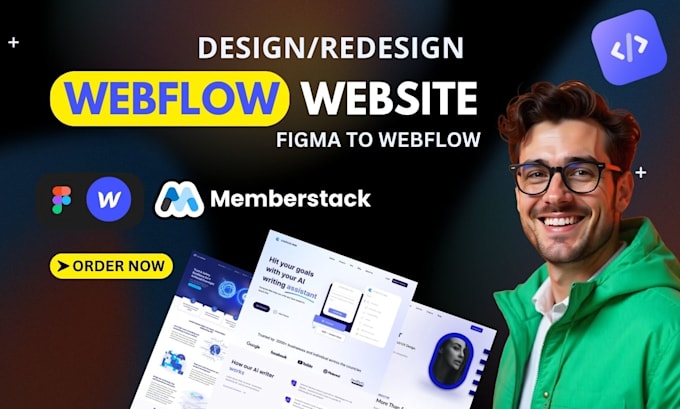 Gig Preview - Webflow landing page design, figma to webflow, webflow developer