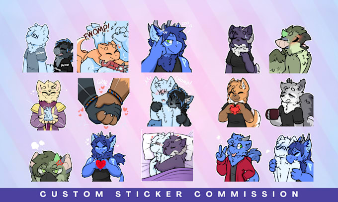 Gig Preview - Do custom furry telegram stickers crypto meme animated stickers nsfw for discord