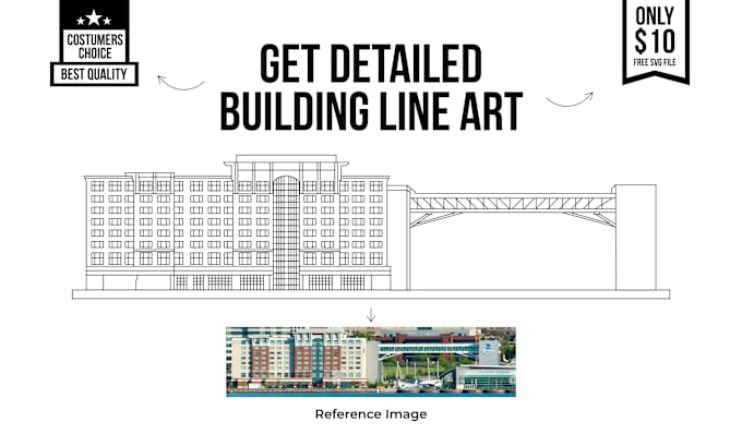 Gig Preview - Draw detailed line art illustrations or sketch of buildings