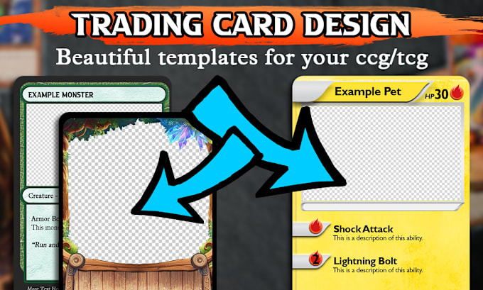 Gig Preview - Design card templates for your tcg, ccg, card game, board game, professional