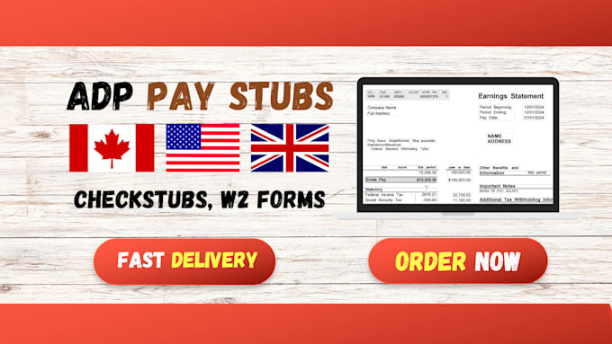 Bestseller - create pay stubs, adp pay stubs, paystub, check stubs, w2 and payroll