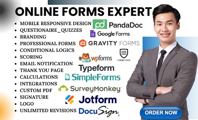 Gig Preview - Setup jotform typeform google form surveymonkey wispform wp form gravity form